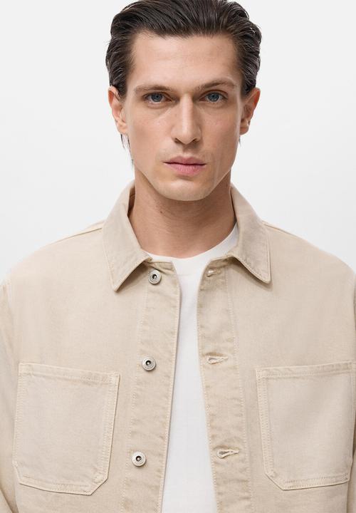 MANGO - Cazadora Ryan Denim Jacket  - Sand