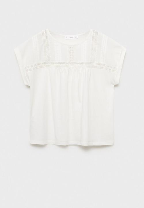 MANGO - T-shirt volin - white