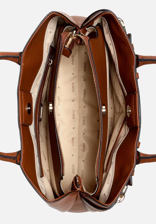 GUESS - Gregoria Large Gfriend Satchel Bag - Brown