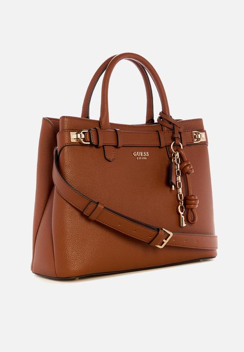 GUESS - Gregoria Large Gfriend Satchel Bag - Brown