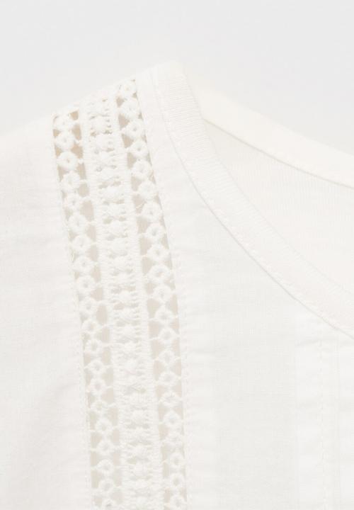 MANGO - T-shirt volin - white