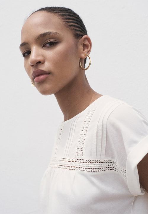 MANGO - T-shirt volin - white