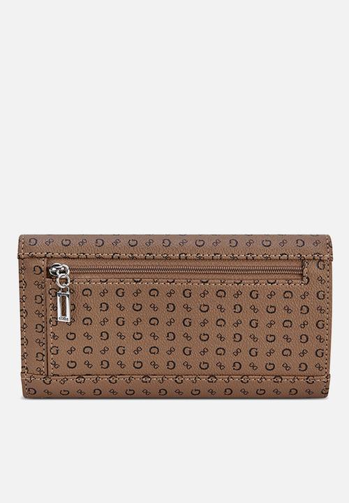 GUESS - Abbas Sling Slim Clutch Bag- Brown