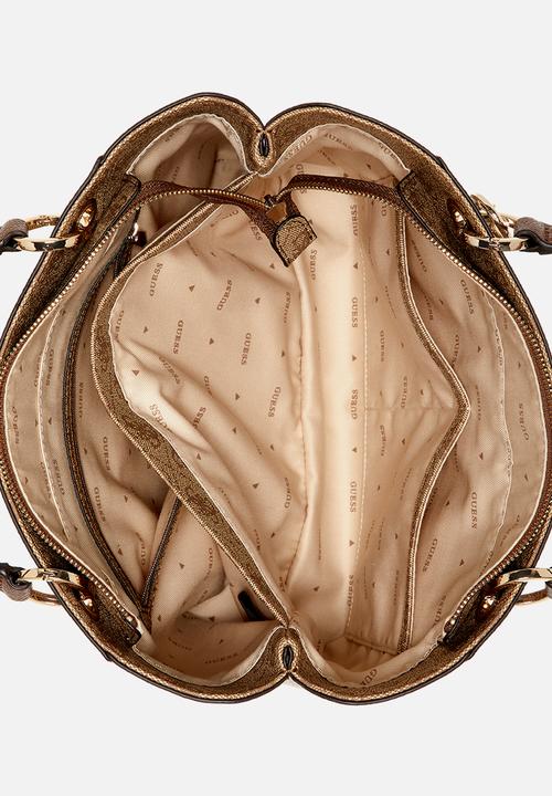 GUESS - Noelle Ii Small Tote Bag - Brown