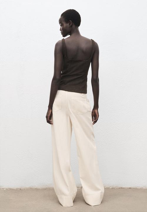 MANGO - Trousers lua -  light beige