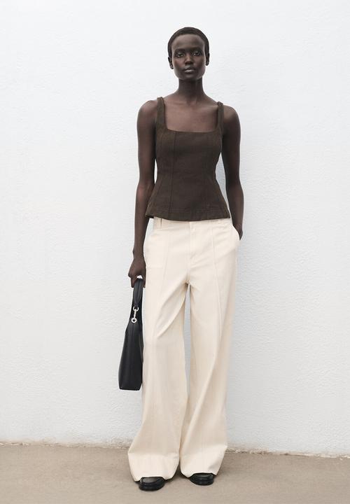 MANGO - Trousers lua -  light beige