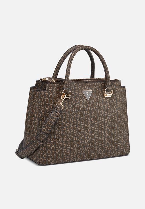 GUESS - Phyllis Satchel Bag- Brown