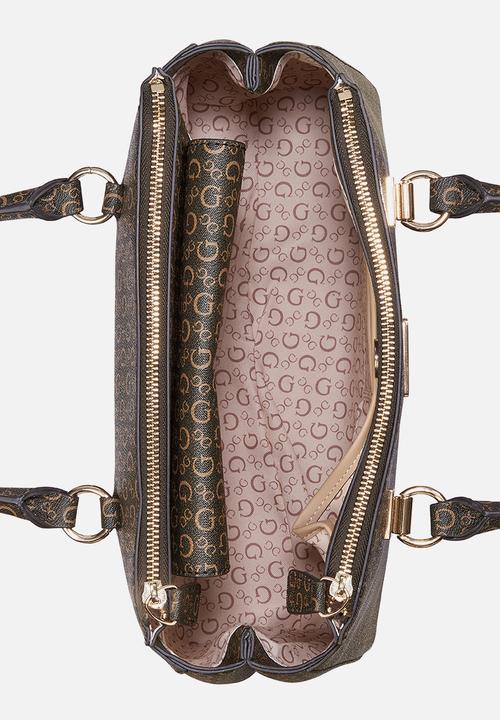 GUESS - Phyllis Satchel Bag- Brown