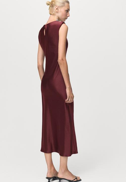 MANGO - Dress gante2  - dark red