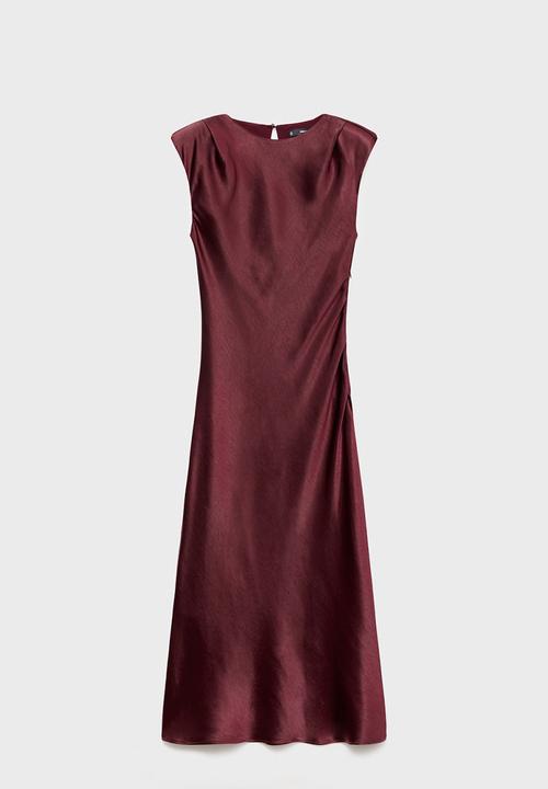 MANGO - Dress gante2  - dark red