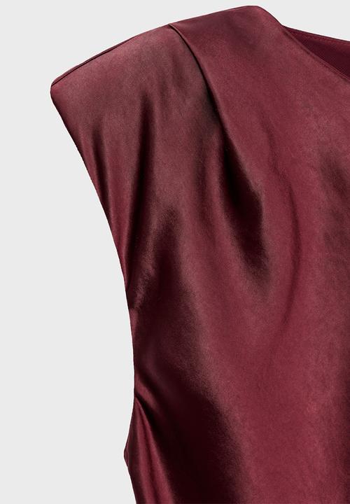 MANGO - Dress gante2  - dark red