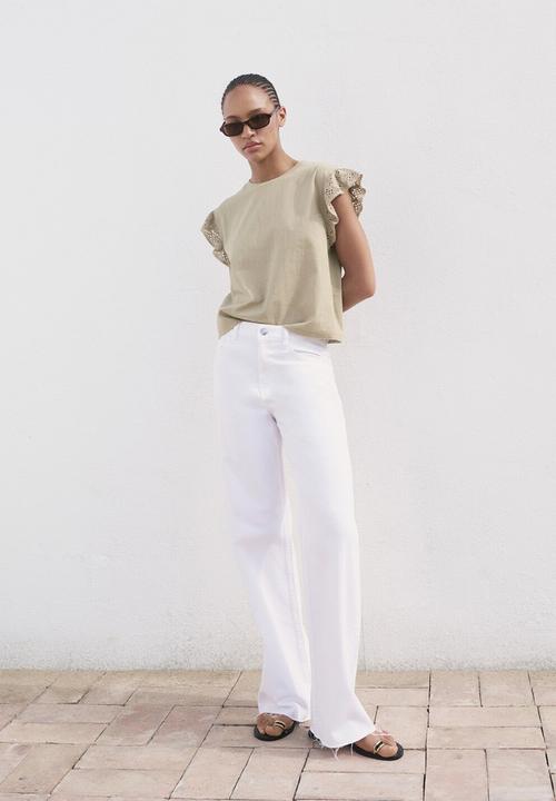 MANGO - T-shirt voli - mid-beige