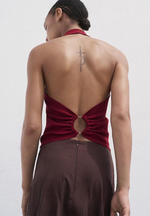 MANGO - Top gerard - dark red
