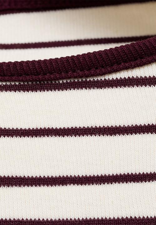 MANGO - Camiseta porta - dark red & white