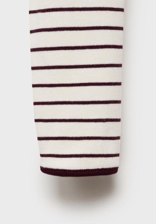MANGO - Camiseta porta - dark red & white