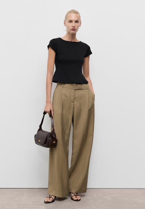 MANGO - T-shirt sandri -  black