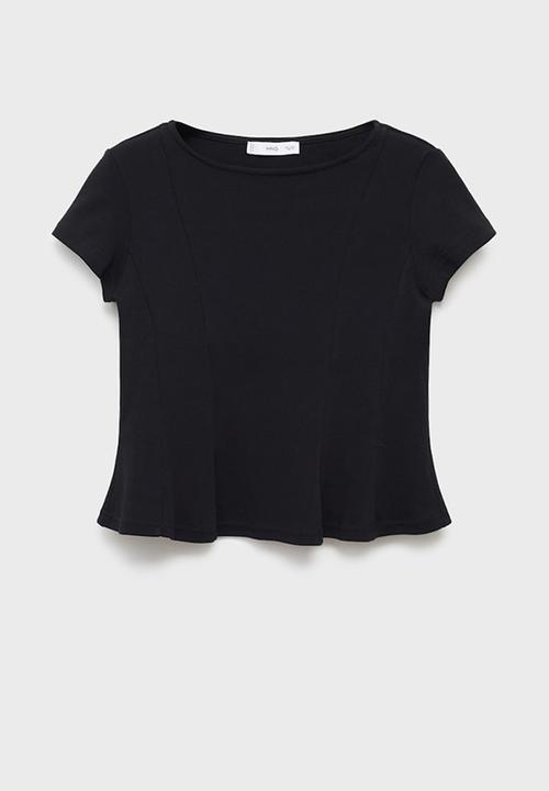 MANGO - T-shirt sandri -  black