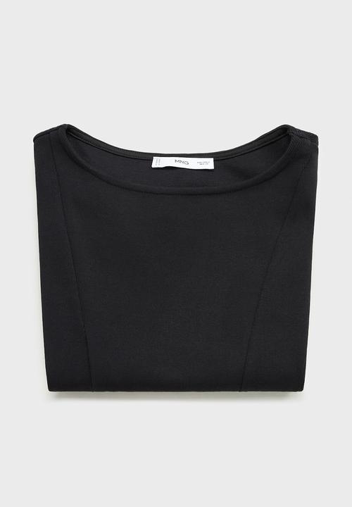 MANGO - T-shirt sandri -  black