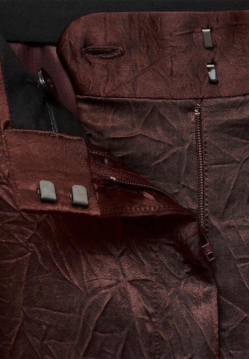 MANGO - Trousers flor -  dark brown