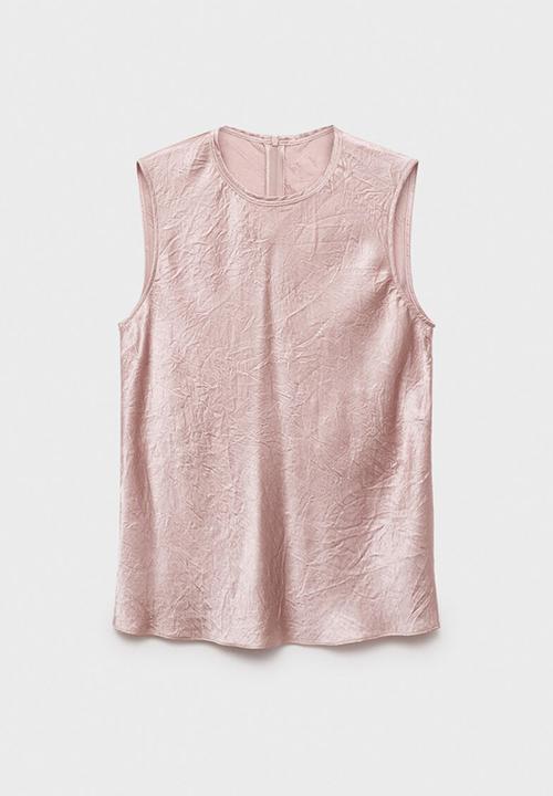 MANGO - Blusa raida - light pastel pink