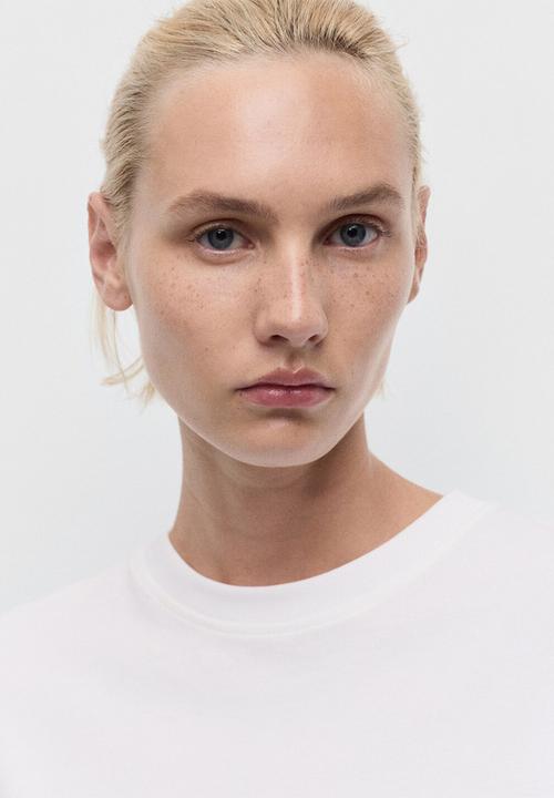 MANGO - Camiseta sita - white