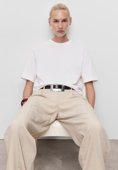 MANGO - Camiseta sita - white