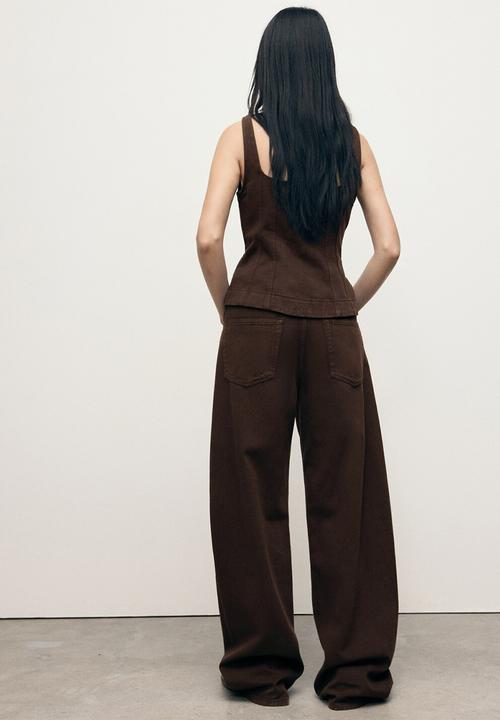 MANGO - Jeans Charlot - Dark Brown