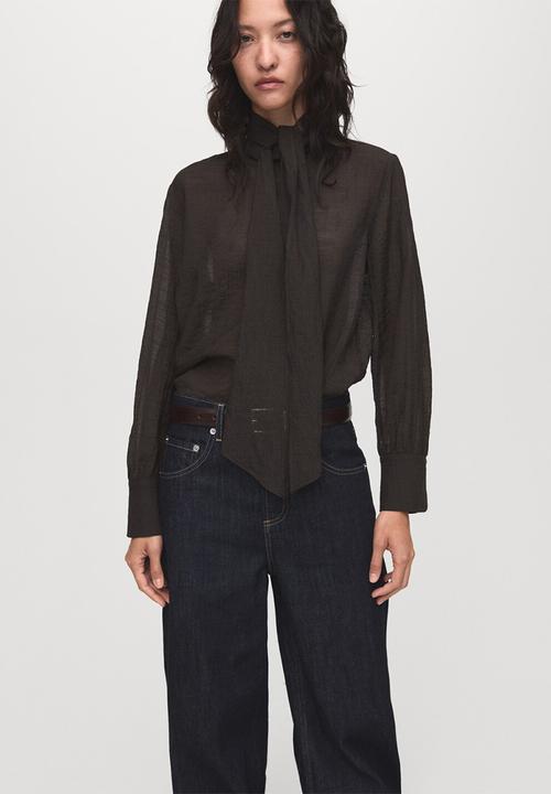 MANGO - Blusa brown - dark brown