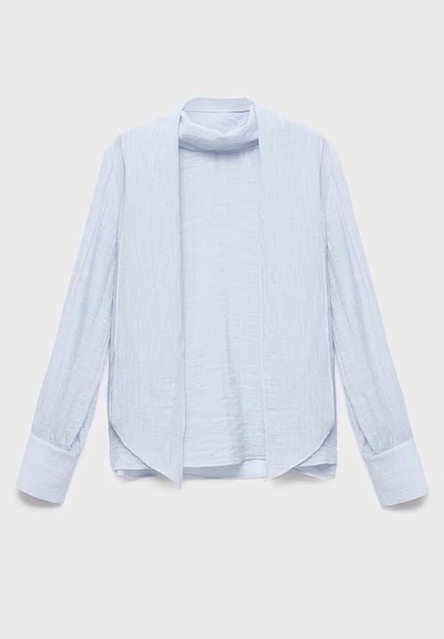 MANGO - Blouse brown - mid-blue