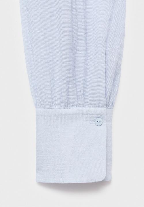 MANGO - Blouse brown - mid-blue