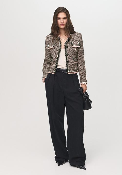MANGO - Chaqueta pinky - black & neutral