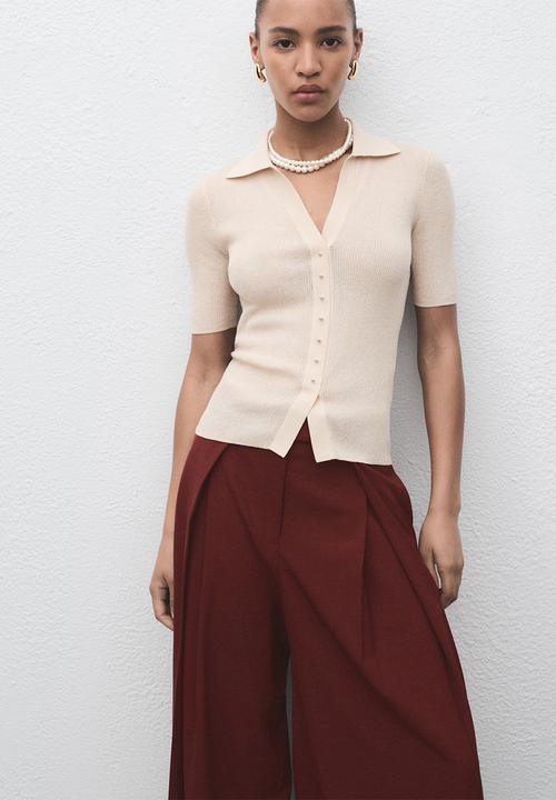 MANGO - Trousers dani -  dark orange