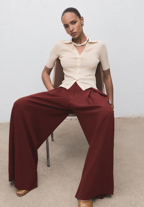 MANGO - Trousers dani -  dark orange