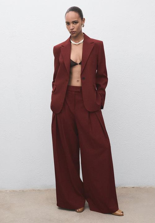MANGO - Trousers dani -  dark orange
