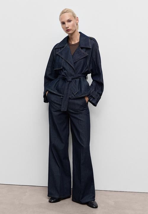 MANGO - Trousers mar  -  open blue