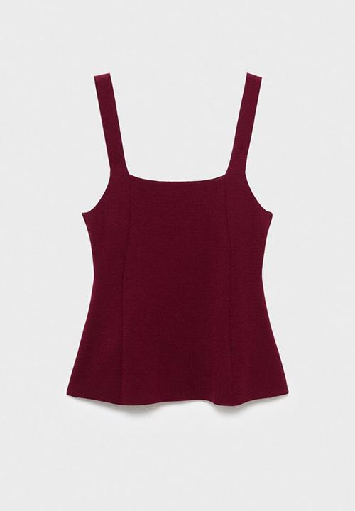 MANGO - Top pepito - dark red