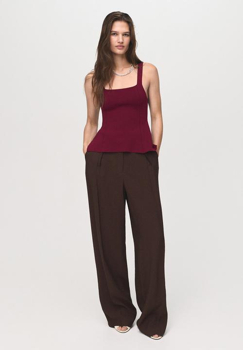 MANGO - Top pepito - dark red