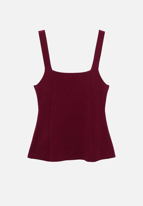 MANGO - Top pepito - dark red