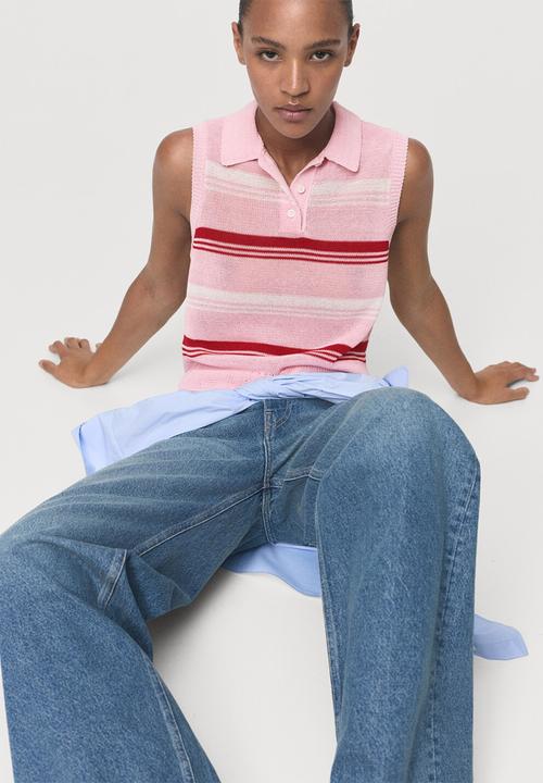 MANGO - Top polito - light/ pastel pink