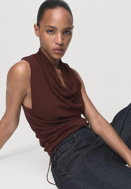 MANGO - Top waterfal - brown
