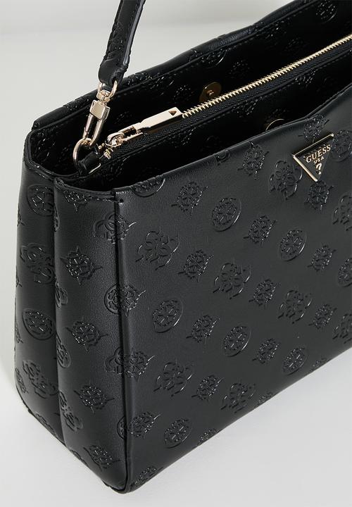 GUESS - Ahb Tisha Large Girlfriend Satchel Bag - Black Logo