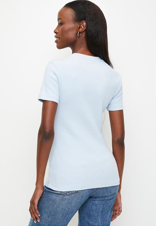 POLO - Lucy short sleeve ribbed T-shirt - sky blue