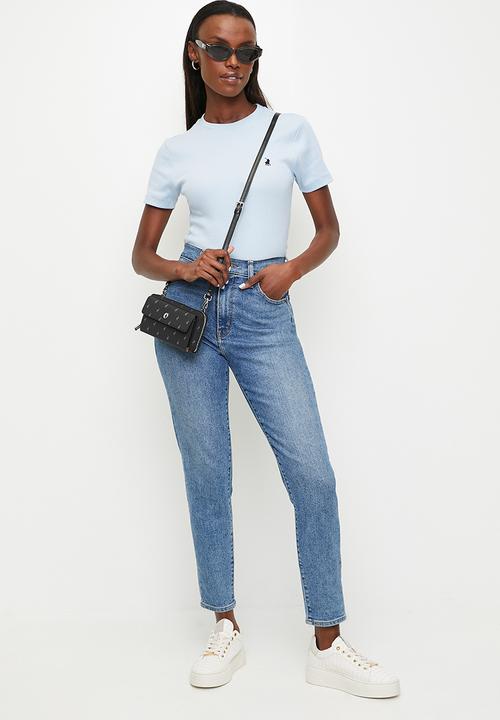 POLO - Lucy short sleeve ribbed T-shirt - sky blue