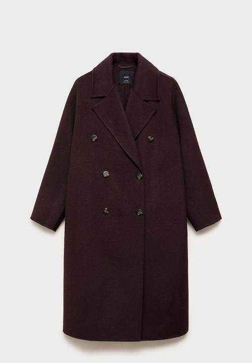MANGO - Abrigo picarol - dark red