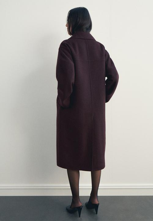 MANGO - Abrigo picarol - dark red
