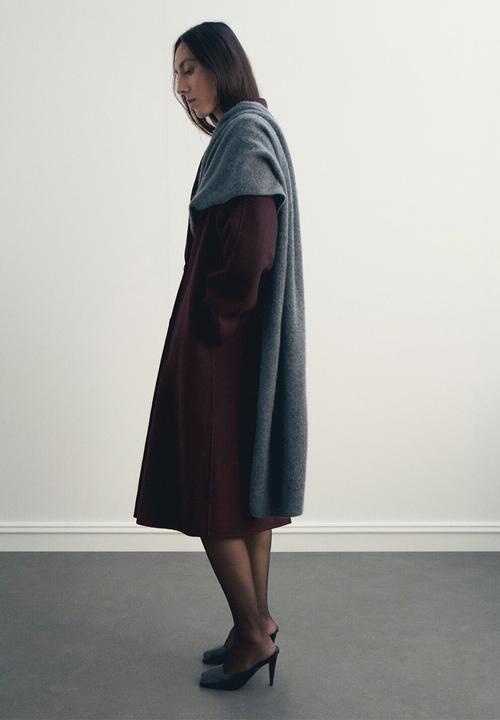 MANGO - Abrigo picarol - dark red