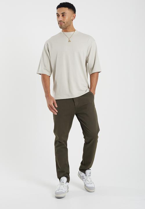 Brave Soul - Crew Mock Neck  Tee - Light Grey