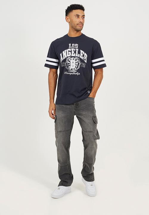 Brave Soul - Relaxed Fit Crew Neck T-Shirt  - Navy