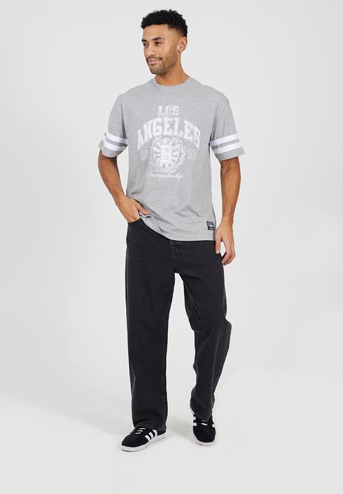 Brave Soul - Relaxed Fit Crew Neck T-Shirt - Lt Grey Marl