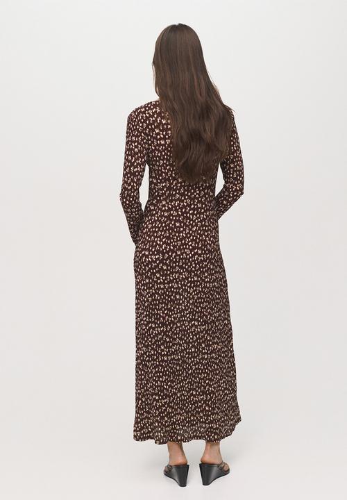 MANGO - Dress pome  - brown